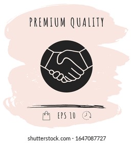 Symbol of handshake in circle. Graphic elements for your design