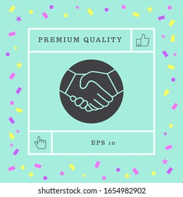 Symbol of handshake in circle. Graphic elements for your design