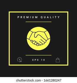 Symbol of handshake in circle. Graphic elements for your design