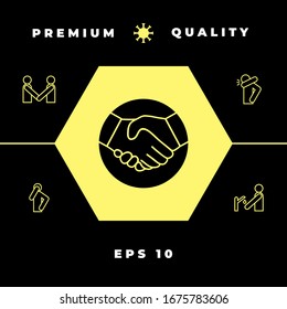 Symbol of handshake in circle. Graphic elements for your design