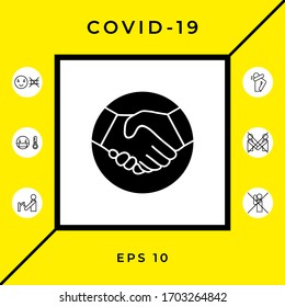 Symbol of handshake in circle. Graphic elements for your design