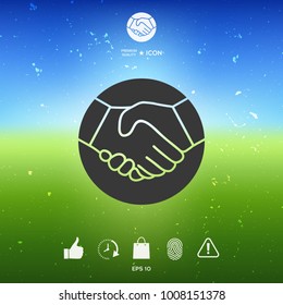 Symbol of handshake in circle. Icon