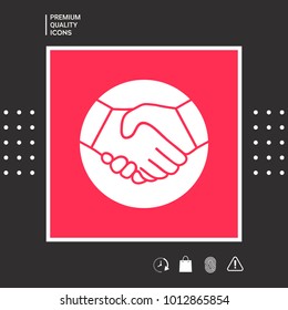 Symbol of handshake in circle. Icon