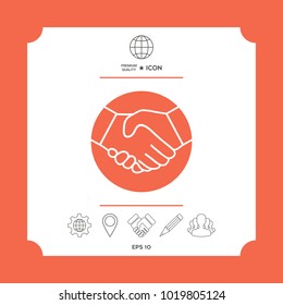 Symbol of handshake in circle. Icon