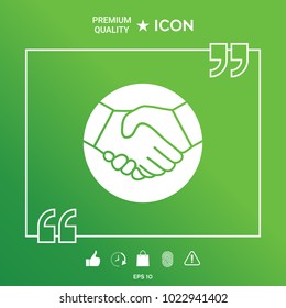Symbol of handshake in circle. Icon