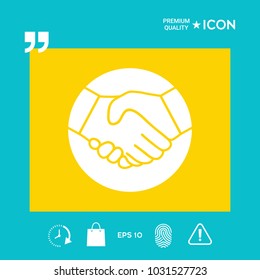 Symbol of handshake in circle. Icon