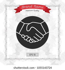 Symbol of handshake in circle. Icon