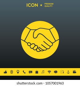 Symbol of handshake in circle. Icon