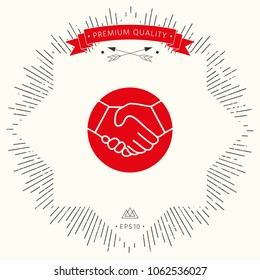 Symbol of handshake in circle. Icon