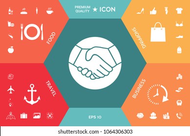Symbol of handshake in circle. Icon