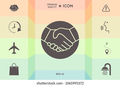 Symbol of handshake in circle. Icon