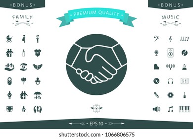 Symbol of handshake in circle. Icon