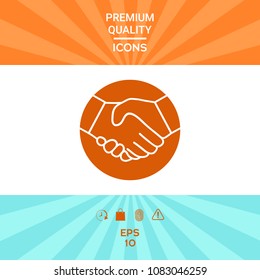 Symbol of handshake in circle. Icon