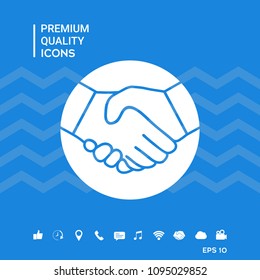 Symbol of handshake in circle. Icon