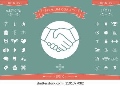 Symbol of handshake in circle. Icon