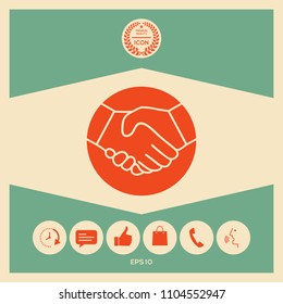 Symbol of handshake in circle. Icon