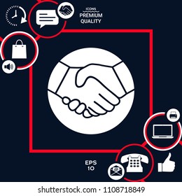 Symbol of handshake in circle. Icon