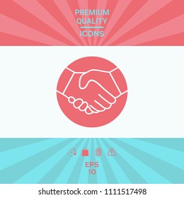 Symbol of handshake in circle. Icon