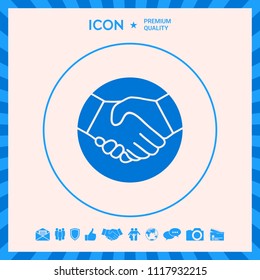 Symbol of handshake in circle. Icon