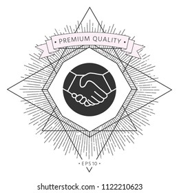 Symbol of handshake in circle. Icon