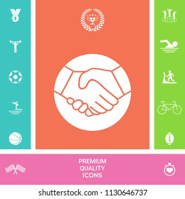 Symbol of handshake in circle. Icon