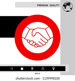 Symbol of handshake in circle. Icon