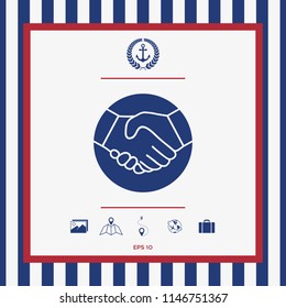 Symbol of handshake in circle. Icon