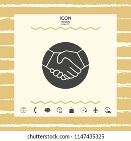 Symbol of handshake in circle. Icon