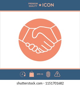 Symbol of handshake in circle. Icon