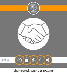 Symbol of handshake in circle. Icon