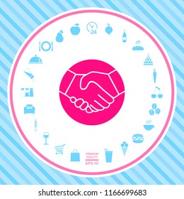 Symbol of handshake in circle. Icon
