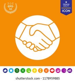 Symbol of handshake in circle. Icon