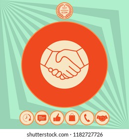 Symbol of handshake in circle. Icon