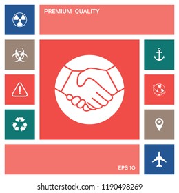 Symbol of handshake in circle. Icon