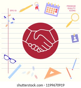 Symbol of handshake in circle. Icon