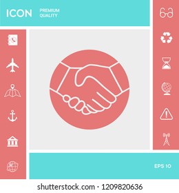 Symbol of handshake in circle. Icon