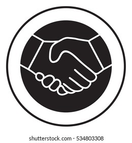 Symbol of handshake in circle. Icon