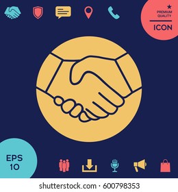 Symbol of handshake in circle. Icon