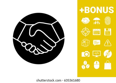 Symbol of handshake in circle. Icon