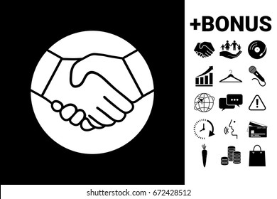 Symbol of handshake in circle. Icon