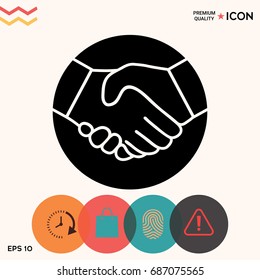 Symbol of handshake in circle. Icon