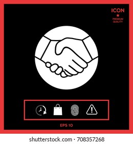 Symbol of handshake in circle. Icon