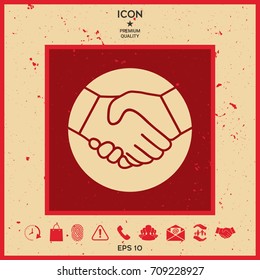 Symbol of handshake in circle. Icon