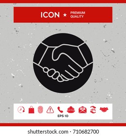 Symbol of handshake in circle. Icon