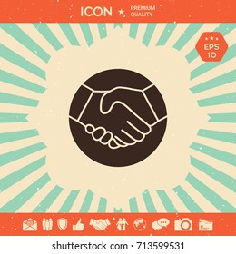 Symbol of handshake in circle. Icon