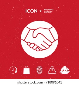 Symbol of handshake in circle. Icon