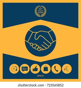 Symbol of handshake in circle. Icon