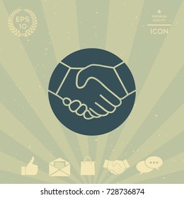 Symbol of handshake in circle. Icon