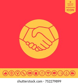 Symbol of handshake in circle. Icon