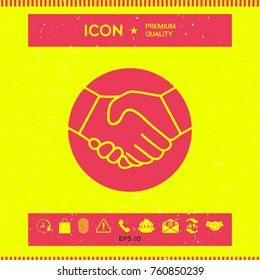 Symbol of handshake in circle. Icon